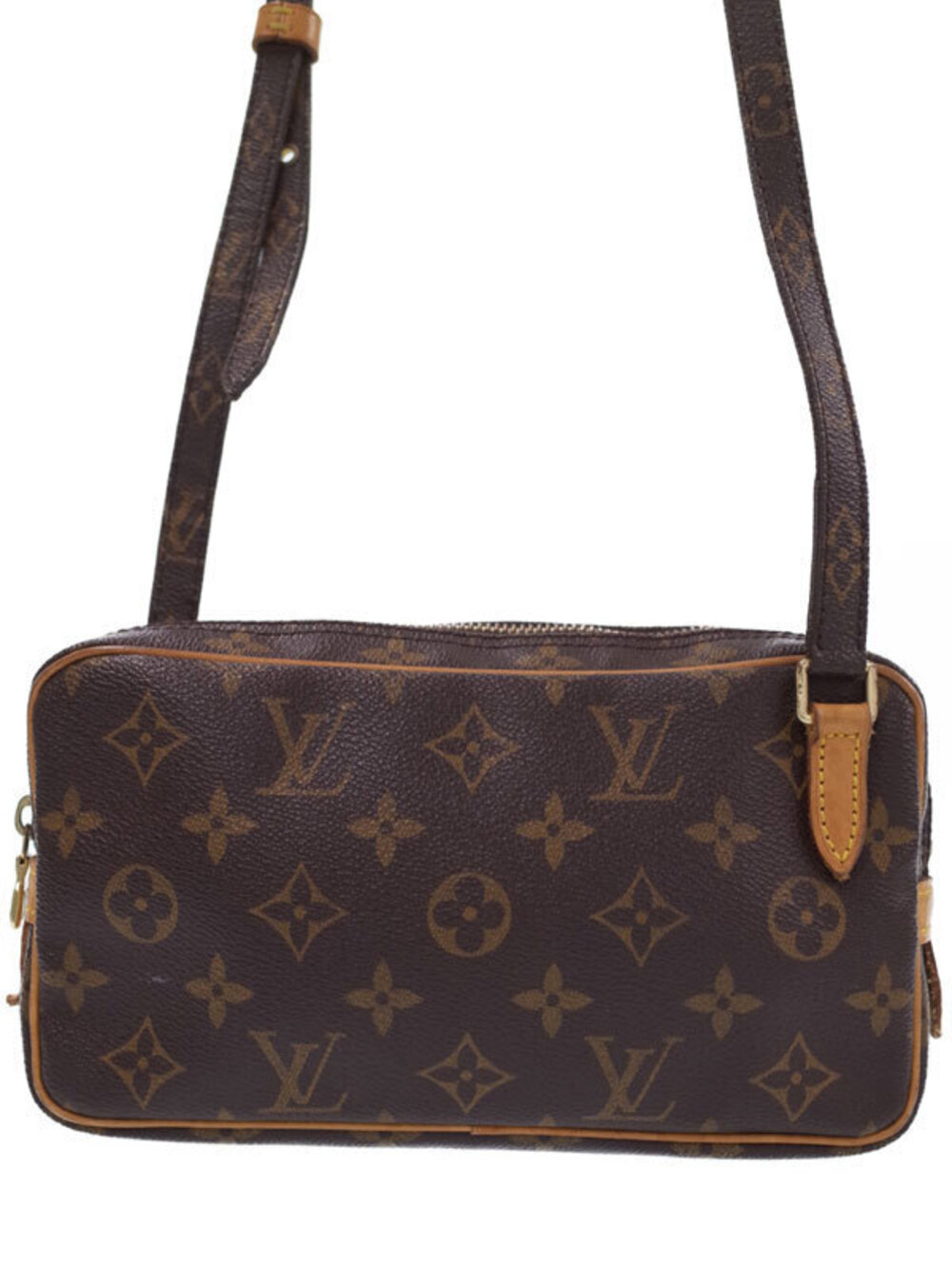 Louis Vuitton Monogram Pochette Marly Shoulder Bag Canvas Leather Brown